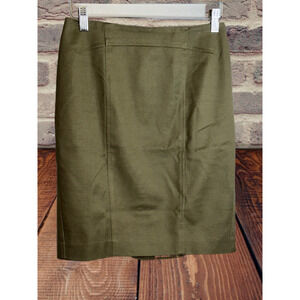 ANN Taylor Olive‎ Army Green Pencil Business Skirt - Size 2P